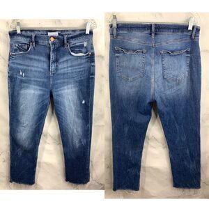 Ann Taylor LOFT High Waist Straight Crop Jeans Women's  Size 29/8 Blue